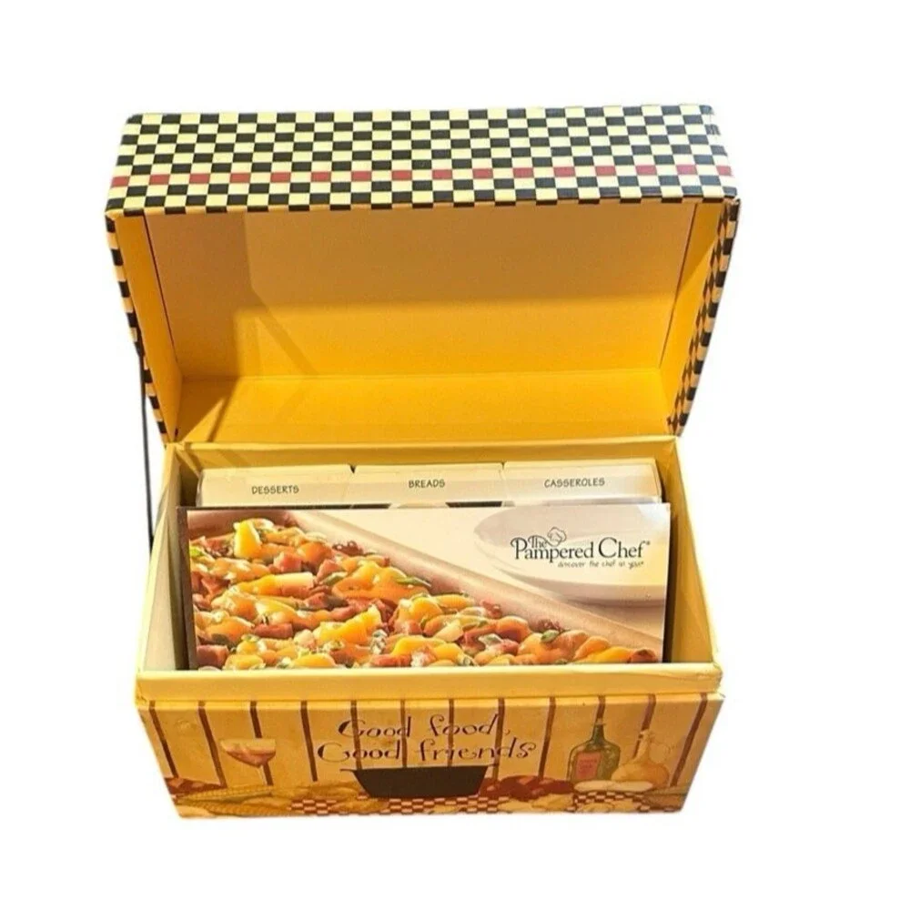 Recipe Box w/dividers pop up display easel kitchen countrycore cottage home life